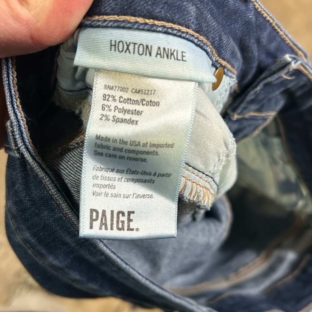 PAIGE Hoxton Ankle Dark Blue Skinny Jeans Size 28 - Picture 3 of 4